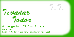 tivadar todor business card